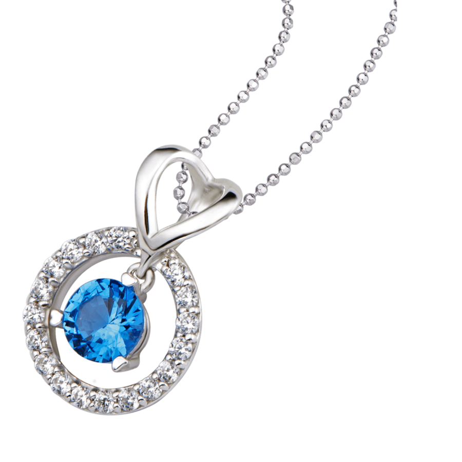Silver pendant with blue stones