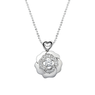 Silver pendant with CZ white stone