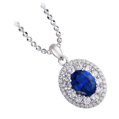 Silver pendant with blue stones