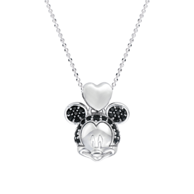 Silver pendant with black CZ stones